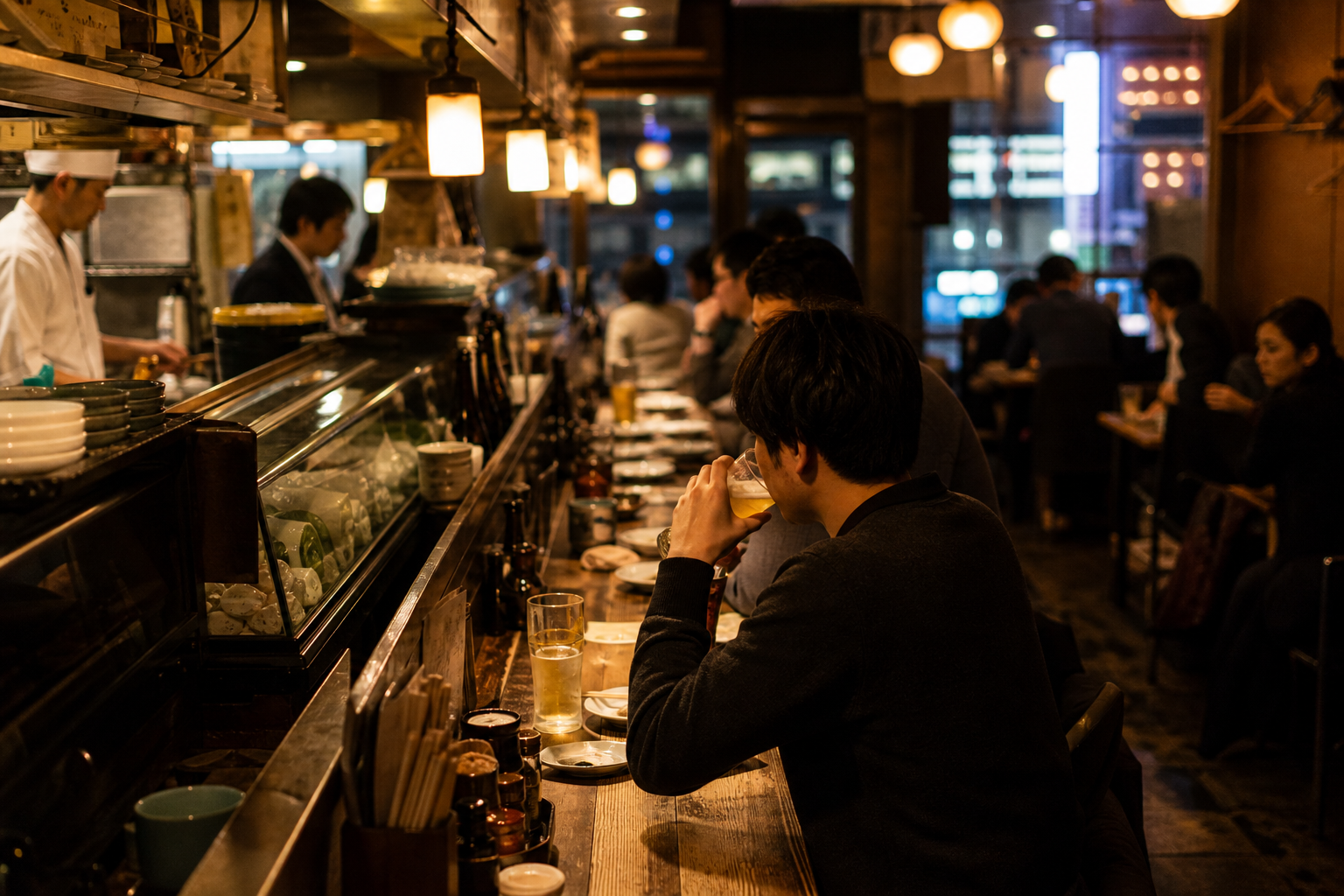 都内の一人飲みは、人が多いのに距離は近くない