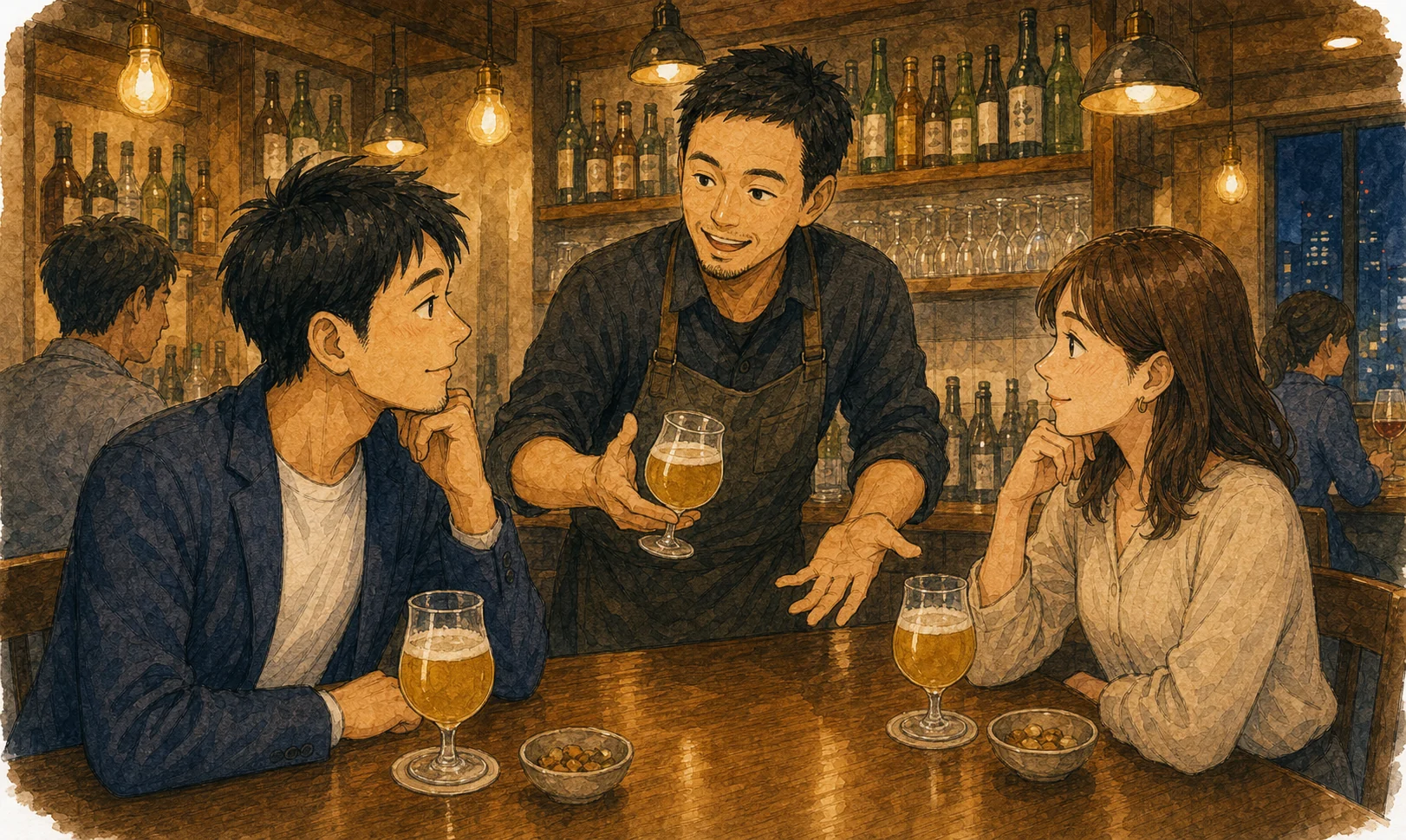 店主の声かけは、初対面の緊張を薄める